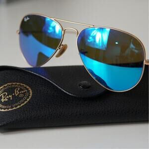 Ray Ban Aviator Sunglasses BLUE MIRRORED ITALY RB3026 62[]14 112/17
